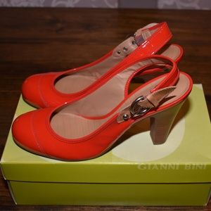 NWT Gianni Bini Orange Patent Leather Heels
